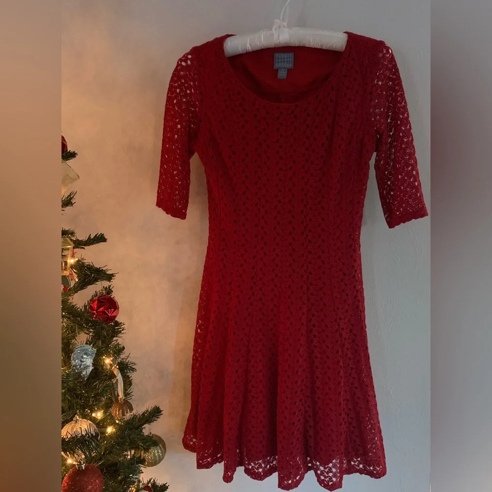 Rabbit Rabbit Rabbit Red 3/4 Sleeve Dress - Picture 2 of 4